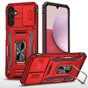 Funda de Teléfono Armadura Robusta Antigolpes Con Soporte de Anillo Cubierta Deslizante Cámara Para Samsung Serie Carcasa Posterior