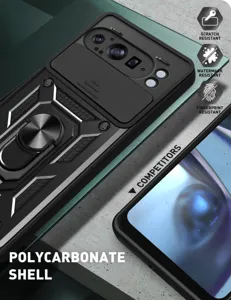 Ανθεκτική θήκη τηλεφώνου για Google Pixel με κάλυμμα κάμερας και βάση, ισχυρή προστασία