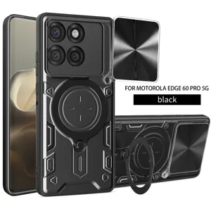 Τακτική Μαγνητική Θήκη Mecha Για Motorola Edge 60 Pro Αντικραδασμικό Κάλυμμα Θωράκισης Με Πτυσσόμενη Βάση Δακτυλίου Και Συρόμενο Προστατευτικό Φακού