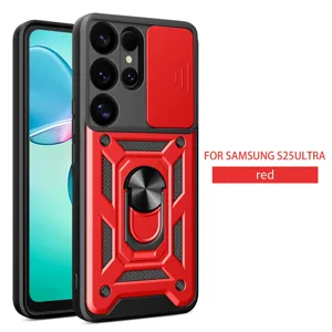 Ανθεκτική θήκη προστασίας για Samsung S25 Ultra με κάλυμμα κάμερας και δακτύλιο