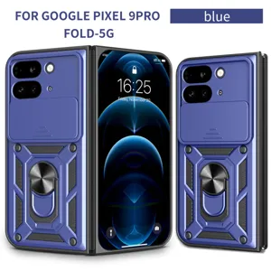 Fundas protectoras robustas con cubierta de cámara deslizante y soporte para Google Pixel 9 Pro