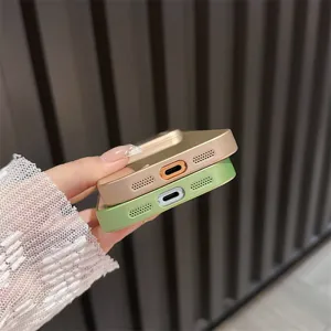 Detailed bottom view of dual-color glitter phone cases showing precise cutouts and ports.