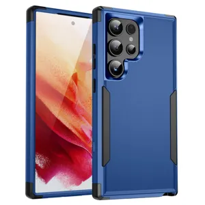 Funda protectora robusta para Samsung Ultra, carcasa azul antigolpes con recortes precisos.