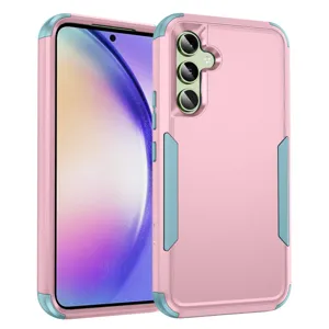 Fundade teléfono híbrida robusta Samsung a prueba de golpes rosa azul estilo viajero