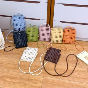 Borsa a tracolla intrecciata mini borsa elegante borsa da telefono per donna chic