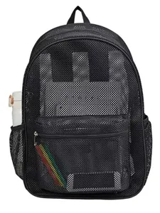 Large Capacity Nylon Mesh Backpack Casual Travel Unisex Lightweight Breathable Daypack Multifunctional Outdoor School Bookbag