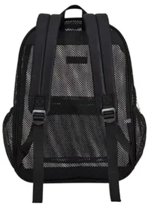 Black mesh backpack large capacity travel outdoor daypack durable breathable school bag