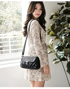 Minimalist retro women shoulder bag chic crossbody purse versatile faux leather daily handbag
