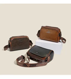 Retro PU leather pillow shoulder bag vintage crossbody handbag for women chic style