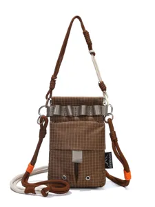 Korean style tactical grid crossbody phone bag outdoor casual shoulder bag for men