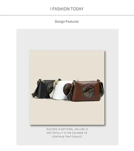 Vintage ethnic PU leather shoulder bag for women with elephant embossed design and strap.