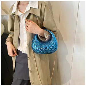 Candy color quilted acrylic box bag, chic shoulder bag detail shot for women autumn fashion.