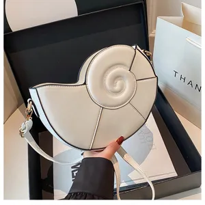 Sac à bandoulière élégant en forme de coquillage nautile pour femme, sac à main tendance.