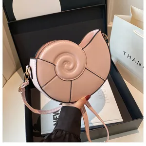 Sac bandoulière coquillage rose mignon sac porté épaule cuir PU mode femme sac à main
