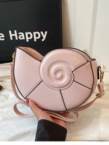 Joli sac à bandoulière en forme de coquillage rose, grande capacité, sac tendance.