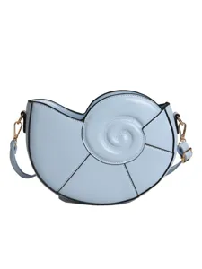 Joli sac bandoulière coquillage bleu clair en cuir PU sac à épaule tendance pour femme