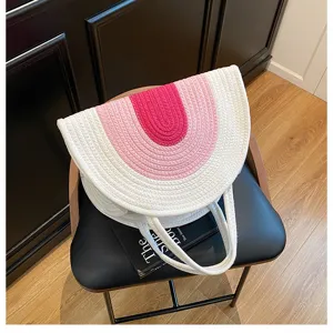 Panier de rangement en corde de coton design demi-lune sac à couches organisateur pour bébé.