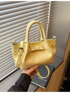 Yellow women handbag fashion bow bucket bag casual crossbody shoulder bag summer new style