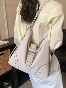 Stylish large capacity women tote shoulder bag, versatile casual hobo crossbody bag for daily.