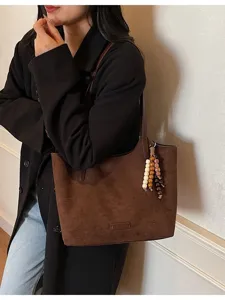 Retro Damen große Kapazität Schulter Tote Bag, Herbst Winter minimalistische Freizeittasche.