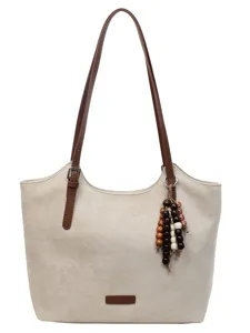Damen große Kapazität Retro Wildleder Schulter Tote Bag lässige Pendler minimalistische Handtasche