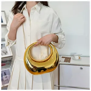 Bolso bandolera de acrílico dorado lujo mujer bolso de hombro vintage de moda elegante