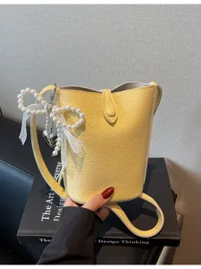 Sac de telephone mode coreenne printemps nouveau decontracte bandouliere avec noeud perle chic