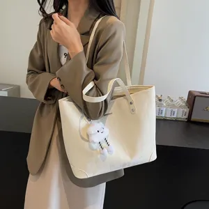 Fashionable casual large-capacity tote bag for women, elegant commuter handbag and shoulder bag.