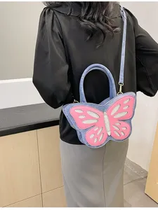 Elegante bolso de hombro con forma de mariposa para mujer, bonita bolsa cruzada diaria.