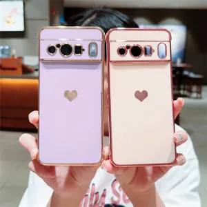 Coque de téléphone souple cœur électrolytique pour Google Pixel, protection élégante et jolie.