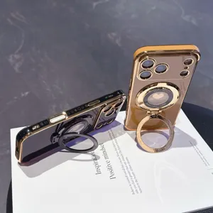 Gegalvaniseerd telefoonhoesje met ringstandaard en lensbescherming voor iPhone 17Pro detail