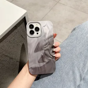 Cover per telefono con motivo marmo per iPhone, custodia protettiva opaca tattile, design elegante.