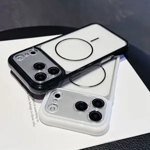 Gedetailleerd overzicht van de tweekleurige acryl transparante magnetische anti-val hoes design.
