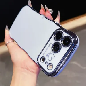 Cover per cellulare ondulata placcata custodia protettiva elegante con cuore