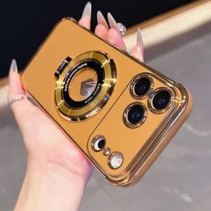 Luxe gegalvaniseerde telefoonhoesje met hart ringstandaard voor iPhone, stijlvolle valbestendige cover.