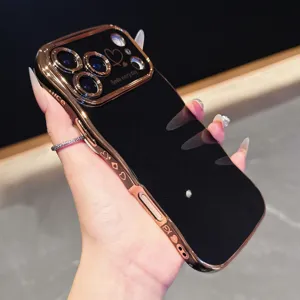 Cover per cellulare galvanizzata a onda doppio cuore compatibile con iPhone 17PM antiurto