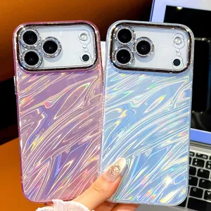 Wave electroplated iPhone case with stunning shell texture, anti-drop protection and camera cover.