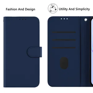 Blauwe PU lederen portemonnee telefoonhoesje met kaartvakken en magneetsluiting voor Nokia HMD Pulse