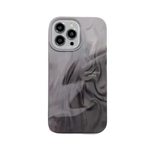 Cover per cellulare in silicone marmo fluido per iPhone, texture 3D piacevole vista principale