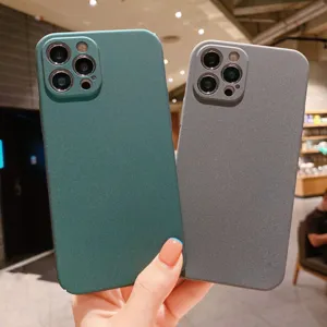 Coque de Téléphone en TPU Mat Minimaliste Protection Complète Couleur Unie Coque Arrière Antichoc Compatible Avec iPhone