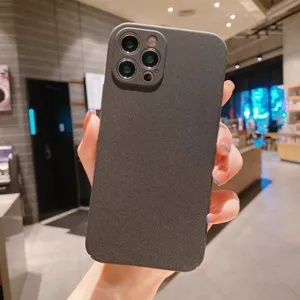 Coque de téléphone à texture de grès mat compatible avec iPhone 16 Pro Max en noir