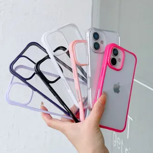 Zweifarbige Stoßfeste Acryl TPU Handyhülle Vollständige Abdeckung Matte Schutzhülle Kompatibel Mit iPhone Siebzehn Sechzehn Fünfzehn