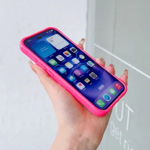 Rosa Acryl Handyhülle für iPhone Pro Max stoßfeste Schutzhülle stilvolles Zubehör