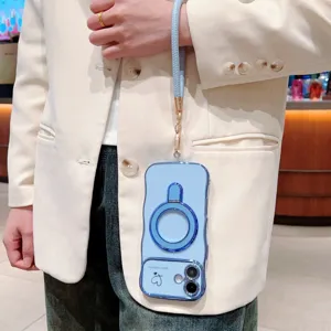Gegalvaniseerd golvend telefoonhoesje detail met ringstandaard en stijlvol koord voor dagelijks.