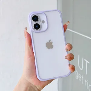 Zweifarbige Acryl Handyhülle für iPhone, sturzsichere transparente Schutzhülle.