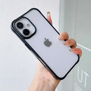 Zweifarbige Acryl Handyhülle für iPhone, stoßfeste transparente Schutzhülle mit starkem Rand.