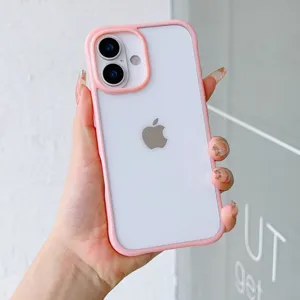 Zweifarbig Acryl Handyhülle Klare Rückseite Sturzsicher Schutzhülle für iPhone