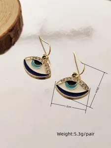 Trendy diamond evil eye drop earrings for women fashion personality stylish jewelry pieces