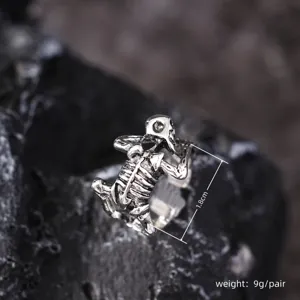Gotischer Vintage Skelett Ring für Damen und Herren, dunkler Punk Stil Fingerschmuck.