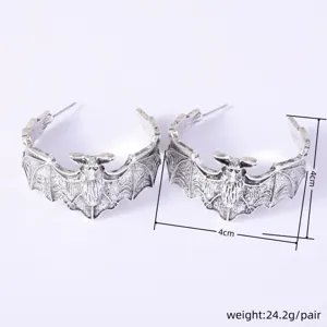 Vintage gothic bat drop earrings for women punk style statement jewelry accessories 4cm